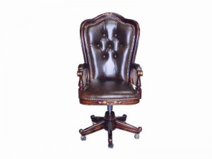 Alvaro Office Chair ( Cappucino with painted gold accent.Alpi Leather )jpg