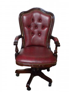 Alvaro Office Chair.Antique.PVC Cameo Maroon