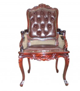 Avis Armchair.Antique.Leather DK. Cognac Shiny