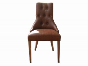 Button Down Side Chair.Light Honey Brown.Matt Top Coat.Closed Grain.PVC Cameo Wood 1