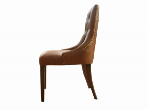 Button Down Side Chair.Light Honey Brown.Matt Top Coat.Closed Grain.PVC Cameo Wood 2