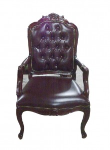 Chiangmay Arm Chair.Antique.Leather DK. Cognac Shiny