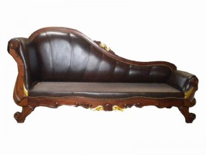 Dol Sofa 3 Seater.Antique with Gold Leaf Accent.Leather