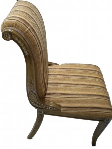 Georgian Side Chair. Mocca with silver accent.Hugo 070