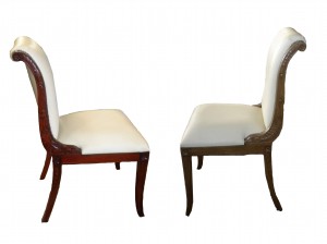 Georgian Side Chair.Antique & Mocca.PVC Clementine Cream