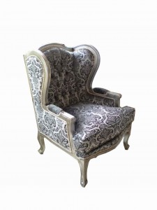 High Back Wing Chair 1 seater ( silver effect.sarapova silver )