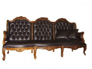 Mawar Sofa 3 seater.Antique.PVC Amira II Dark Brown