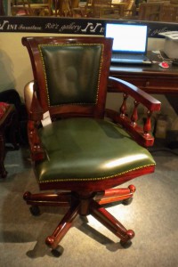 Napoleon Office Chair ( antique.green leather ) 2