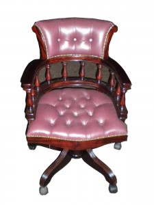 Napoleon Office Chair.Antique.Leather Maroon