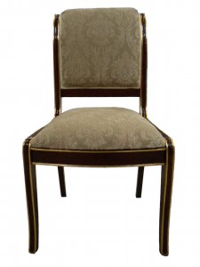 Regency Side chair.Antique with gold leaf accent.MC fabric