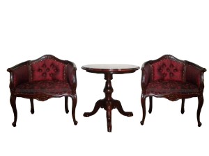 Royal Chair set + INI Love Table.Antique.Korea Black&Red