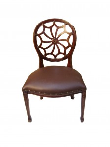 Spider Chair.Antique.Leather DK. Cognac Shiney