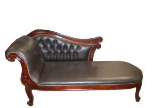 Valence Small Chaise Lounge W. 150 cm ( Antique.PVC Amira II Dark Brown