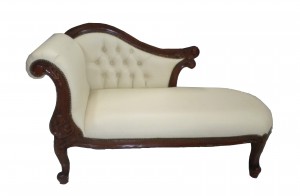 Valence Small Chaise Lounge W. 150 cm ( Antique.PVC Clementine Cream
