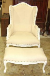 french chair 2+stool linen white2